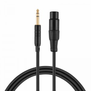TRS 6,35 mm (1/4 inch) Male naar XLR kabel voor dames, zwart