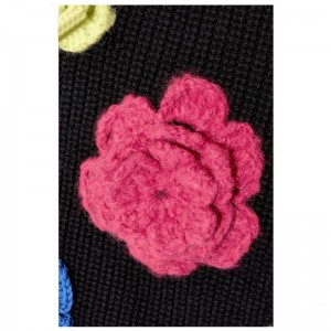 Wollen coltrui handgemaakte bloem dames trui winter pullover truien