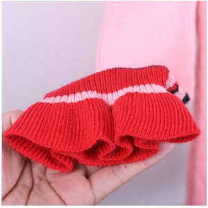 Winterwollen dikke flare gestreepte lange damesjurktrui