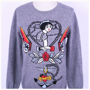 2018 lente herfst damesbrokaat jacquard gebreide pullover sweater