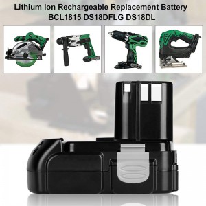 Li-ion 18V 2000mAh Repalcement elektrische boorbatterijen voor Hitach BCL1815, BCL1820