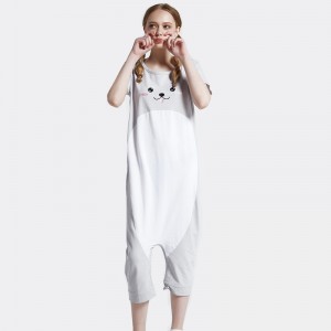 Dames borduurwerk katoen-spandex single jersey onesie