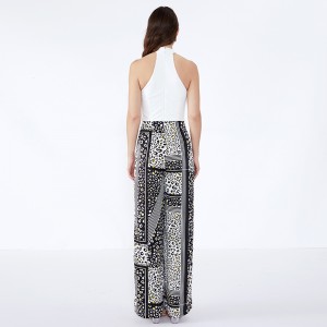 Dames Broek Gestreepte Spot Modern Casual Custom Palazzo-broek