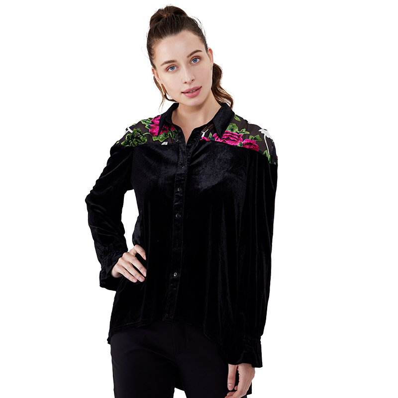 Katoenen dames lange blouse moslimah lange mouw damesblouse JCGJ190315081