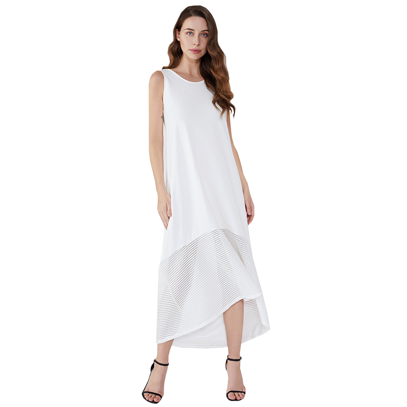 Roupas Femininas Witte katoenen kleding Dames kanten jurk