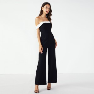 Sexy dames backless kleur zwarte mouwloze jumpsuit