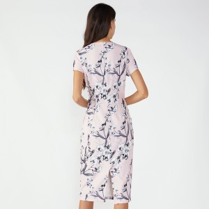 Polyester damesmode Koreaanse gehaakte lange lycra-jurk