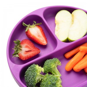 Hittebestendige siliconen rond verdeelde babydinerborden