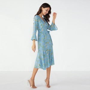 Sky Blue Fancy Dinner Tutu Afrikaanse ontwerpen Winterjurk