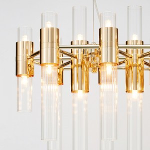 Nieuwe moderne metalen luxe glazen hal restaurant kroonluchter Km2137