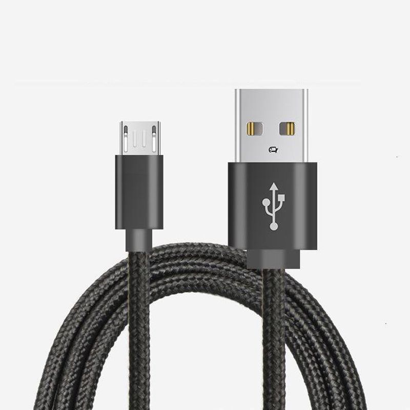 Micro naar USB Nylon gevlochten datakabel