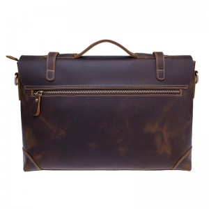 Hoge kwaliteit crazy horse lederen heren laptop messenger bag schoudertassen
