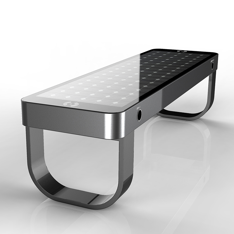 Nieuwste ontwerp Smart Urban Outdoor Solar Metal Charger Bench voor mobiele telefoon 2019