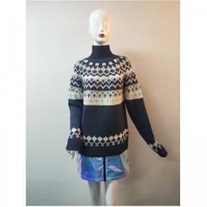 BLAUWE ABIGAIL FAIRISLE PATROON JUMPER RLWS0014F