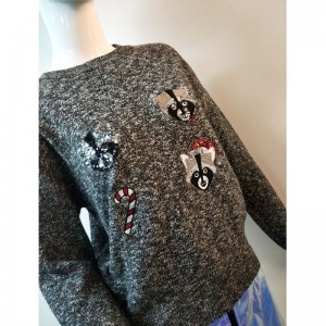 GRIJZE DIERENPRINT SWEATER RLWS0060F