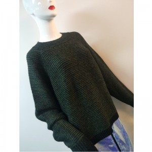 GROENE \u0026 ZWARTE DAMES CREW SWEATER RLWS0087F