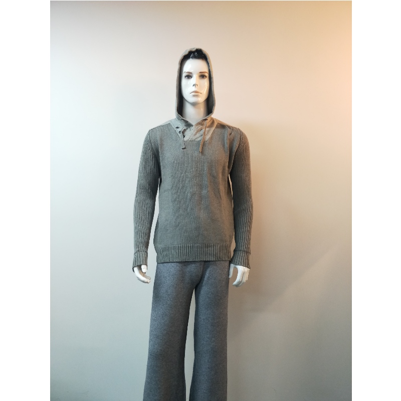 GRIJS HOODED SWEATER RLMS0038F