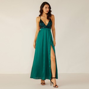 Aangepaste Oem zomer groen Coctail Off Shoulder Sexy avond Backless X Lady elegante jurk Dames WM0005
