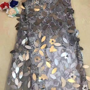 Goedkope pailletten en kralen stof voor trouwjurkstof in Azië