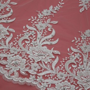 MF510CGB 135 CM Pailletten Geborduurde Bruidsjurk Bruiloft Decoratief Naaien Kant Appliquekunst Craft voor kledingaccessoires