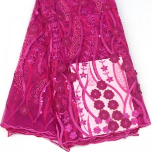 3d bloem kant met pailletten Hoge kwaliteit Afrikaanse Franse kant stof voor bruiloft Borduurwerk netto kant stof
