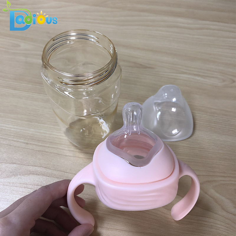 Pasgeboren BPA-vrije PPSU-zuigfles 240ML-babyfles Aangepast logo Babymelkfles met handvat