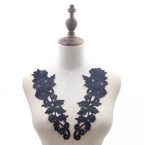 2 Geavanceerd gehaakt borduurwerk, applique halslijn kant vrouw