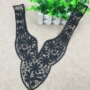Elegante dames DIY zwarte bloemen kanten hals kraag stoffen stof voor kleding