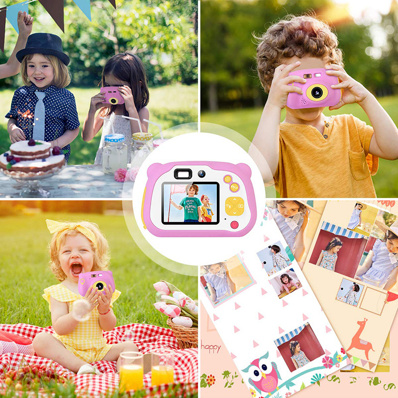 Kindercamera 8.0MP Oplaadbare digitale selfiecamera voor en achter Selfie-camera voor kinderen, speelgoed cadeau voor 4-10 jaar oude jongens en meisjes