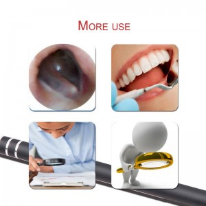 2 in 1 Borescope Inspectie Oor Wax Remover Tool 720 P Waterdichte Camera met 6 Verstelbare LED Compatibel met Android en iOS