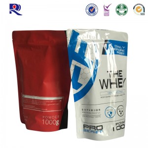 Bedrukte en gelamineerde draagzak voor weipoeder en andere voedingspoederproducten