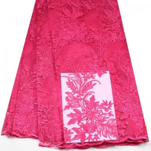 Hete verkoop bruidsjurk 3d geborduurde kantstof voor dames