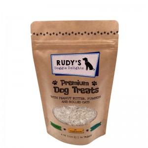 Kraftpapier met rits van laminaat, opstaand zakje met venster voor hondensnoepjes