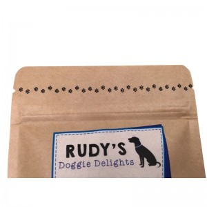 Kraftpapier met rits van laminaat, opstaand zakje met venster voor hondensnoepjes