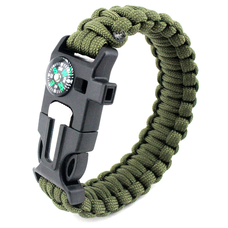 Multifunctionele creatieve creatieve survival survival noodwacht veiligheid touw geweven thermometer armband