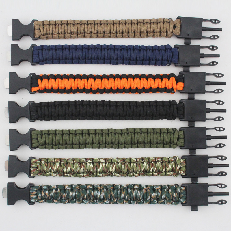 Multifunctionele creatieve creatieve survival survival noodwacht veiligheid touw geweven thermometer armband