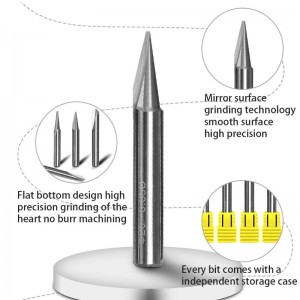 Graveren Bits, 2 Fluiten Rechte CNC V-bit 1/4 Inch Schacht Markering Conische Graveren Router Tool voor Staal Aluminium Messing MDF Hout