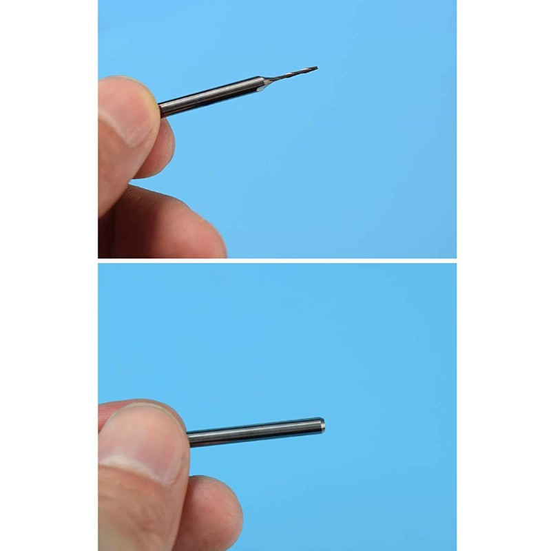 Carbide frezen, dubbele fluiten Spiraalcarbide platte neusfrees CNC-frees 1 mm Snijden Dia.