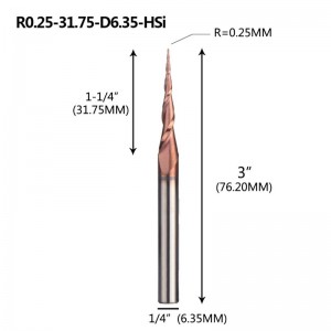 Conische kogelneusfrees 1/4 \