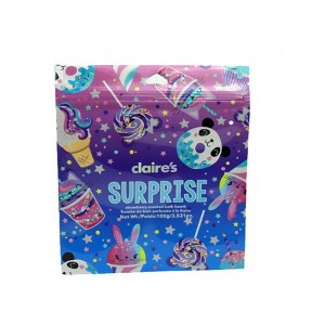 Heat seal aangepaste vorm levendige afdrukken milieuvriendelijke 3-zijdige speelgoedzak