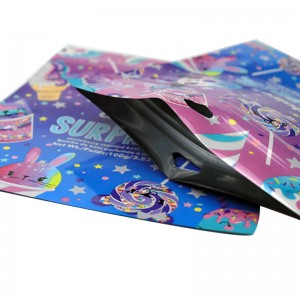 Heat seal aangepaste vorm levendige afdrukken milieuvriendelijke 3-zijdige speelgoedzak