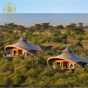 Fabriek geprefabriceerde luxe PVDF membraan materiaal staalstructuur Hotel huis Tent