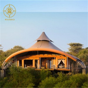 Fabriek geprefabriceerde luxe PVDF membraan materiaal staalstructuur Hotel huis Tent