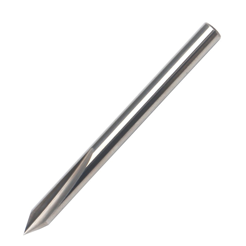 60 graden V-bit, EnPoint metalen graveerbit Carbide Taaie tip Kegelvorm CNC-graveerbit met 2-fluit 1/8 