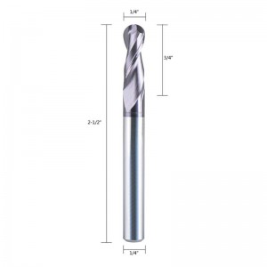 Balneus Carbide Frees CNC Frees Router Bits Dubbele fluiten Spiraalfrees 1/4 inch schacht met 3 inch over lengte