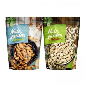 Zakje met rits Kraftpapier Stand-up voedselverpakking Ritssluitingszak Doypack op maat bedrukt