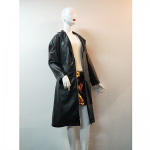 ZWART LONGLING PU JAS DAMES RLWPJ0021N