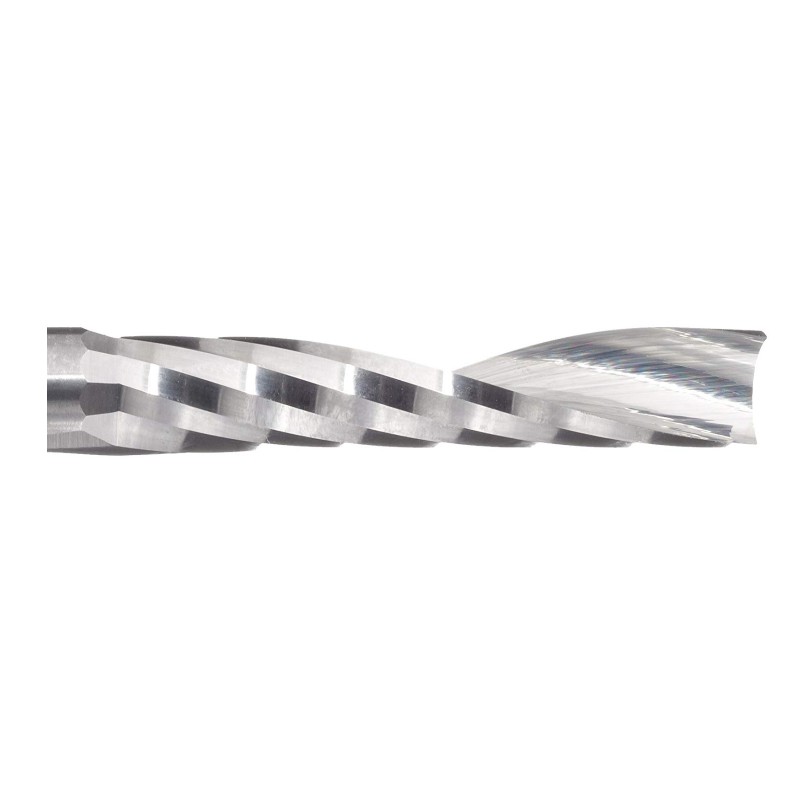 Volhardmetaal Opgesneden spiraalvormig O-fluitsnijgereedschap, inch, ongecoat (helder) Afwerking, 21 graden helix, 1 fluit, 3.0000 