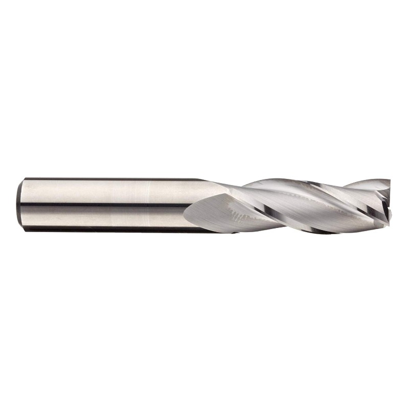 Hardmetalen frees met vierkante neus, inch, ongecoat (helder) Afwerking, voorbewerken en afwerken Snijden, 30 graden helix, 3 groeven, 3 