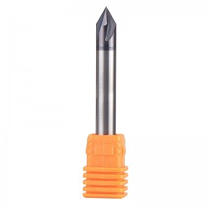 Carbide afschuining End Mill V Groove Router Bit 60 graden, 4 fluiten, 1/4 inch schacht voor CNC Carving en afschuinen